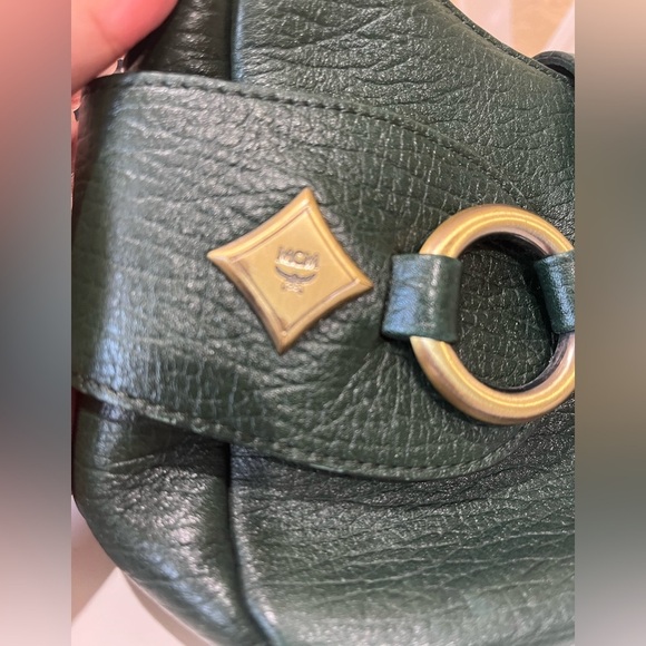 MCM VINTAGE EMERALD GREEN LEATHER BAG - Picture 9 of 15